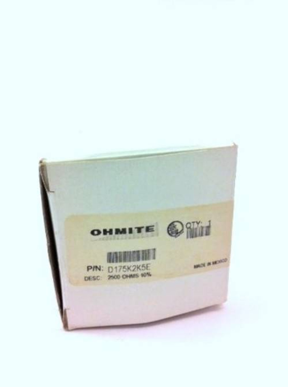 New Ohmite D175K2K5E 2.5K Ohm 175W 10% Wirewound Vitreous Enamel  Resistor NNB (YY1954-44)
