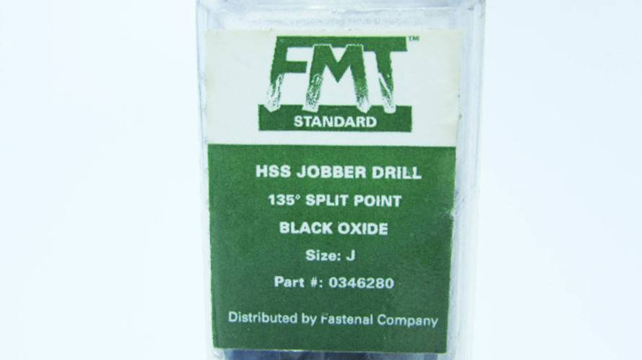 New FMT 0346280 HSS Jobber Drill Bits 135 Split Point Black Oxide Size J 10/pkg (YY1050-70)