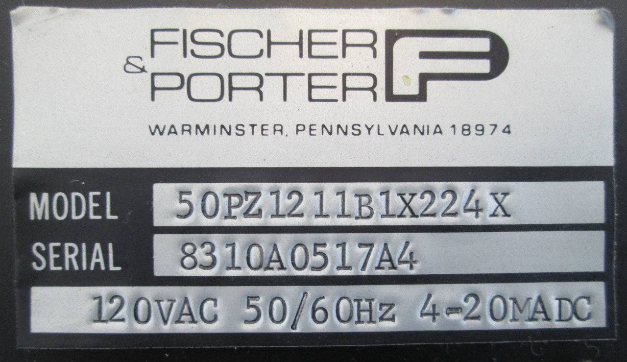 Fischer & Porter MagX 50PZ1211B1X224X /w Mounting Bracket PLC Mag-Flow X and (EBI1466-1)