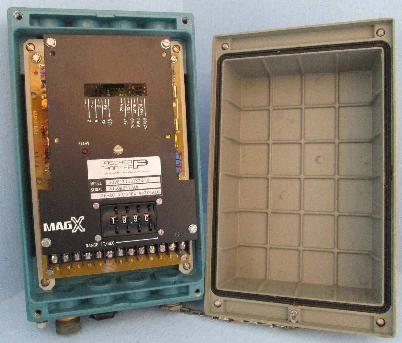 Image of Fischer & Porter MagX 50PZ1211B1X224X /w Mounting Bracket PLC Mag-Flow X and