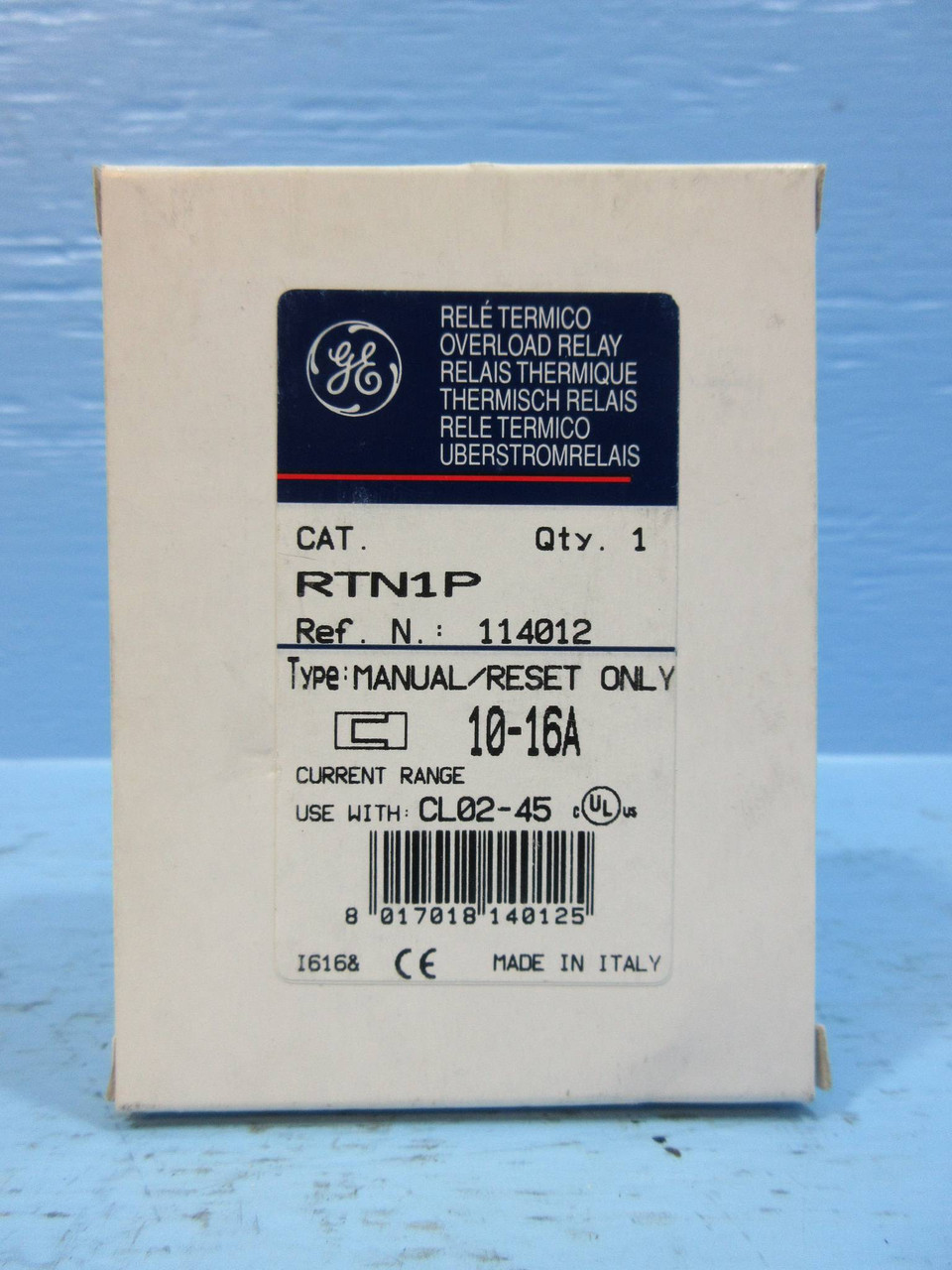 Lot of 3 GE RTN1P 10-16A 120V Direct Mount Reset Overload Relay NEW LOT OF 3 NIB (YY0776-77)