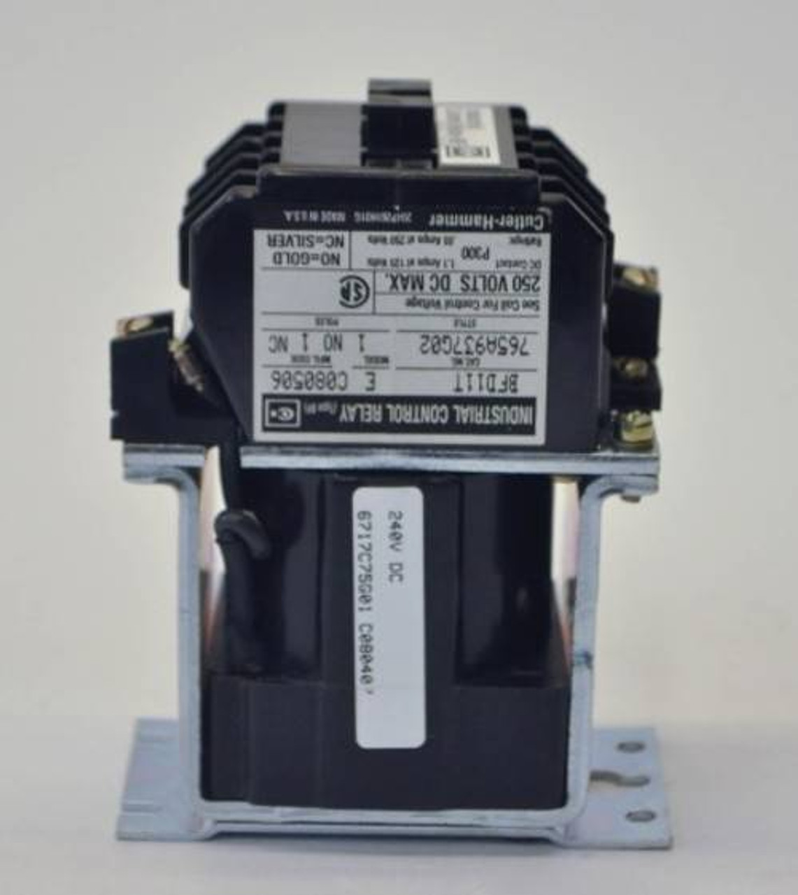 New Cutler Hammer BFD11T 10A 250V Control Relay 1 NO 1 NC 240VDC Coil NIB (YY2540-1)