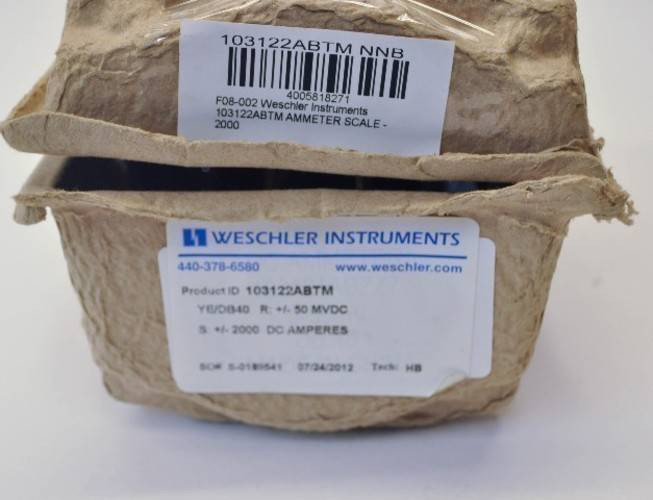 New Weschler Instruments 103-122-ABTM DC Ammeter Scale +/-2000 Type AB-16 (YY3428-1)