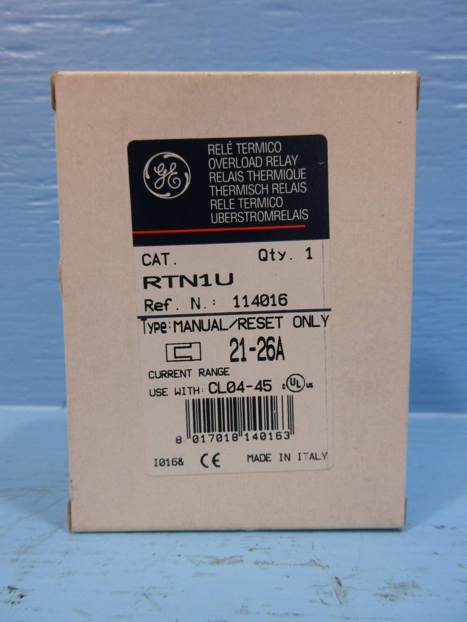 GE RTN1U 21-26A Direct Mount  Reset Overload Relay 120V  NEW (LOT OF 3) NIB (YY1171-73)