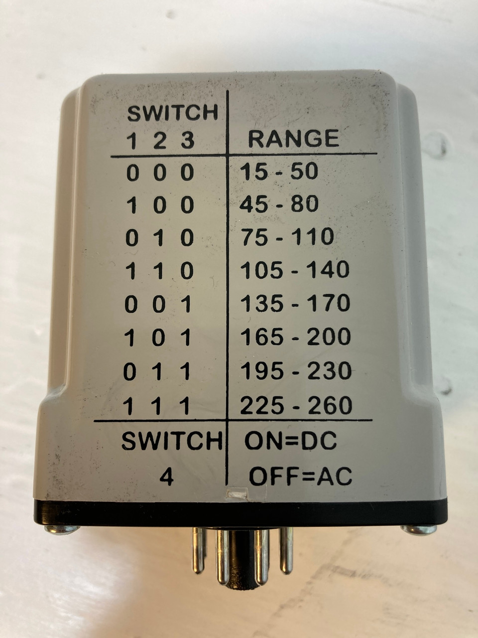 New Time Mark 2628 98062801 15-260 VAC/VDC AC/DC Voltage Monitor SPDT 8-Pin NIB (YY3048-16)