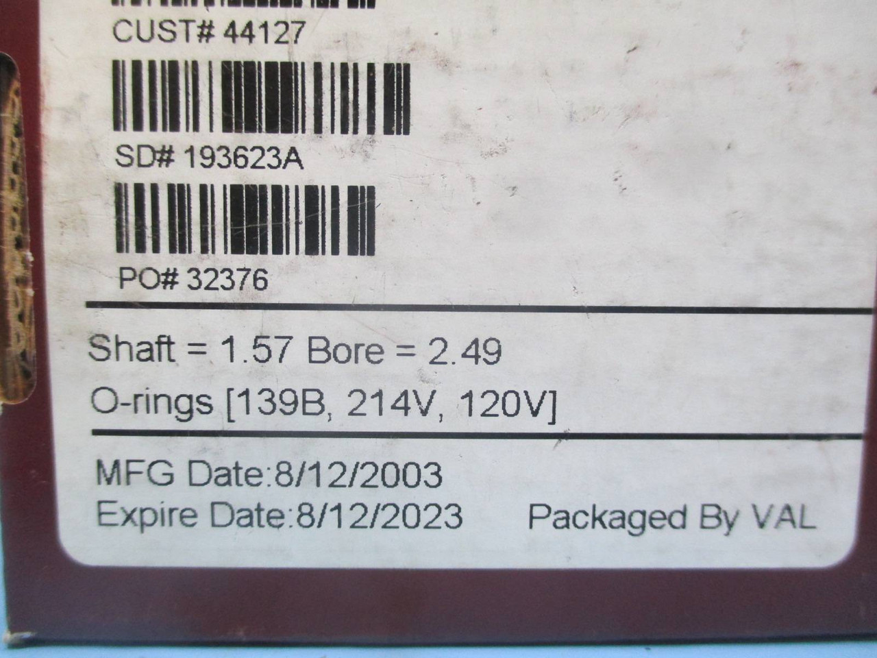 New Inpro Seal 2701-A-27492-0 Bearing Isolator Inpro/Seal 1.57 - 2.49 NIB (DW0159-7)