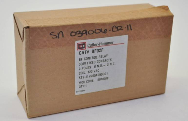 New Eaton Cutler Hammer BF02F Industrial Control Relay 2NC 120V Coil A300 NIB (YY3342-7)