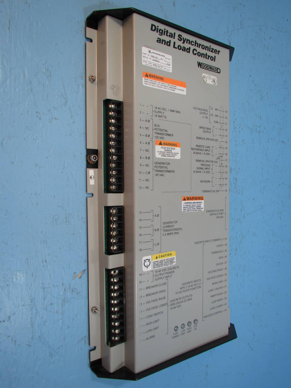 Woodward 9905-367 Digital Synchronizer and Load Control Relay 9905367 Rev L 731 (NP1555-1)