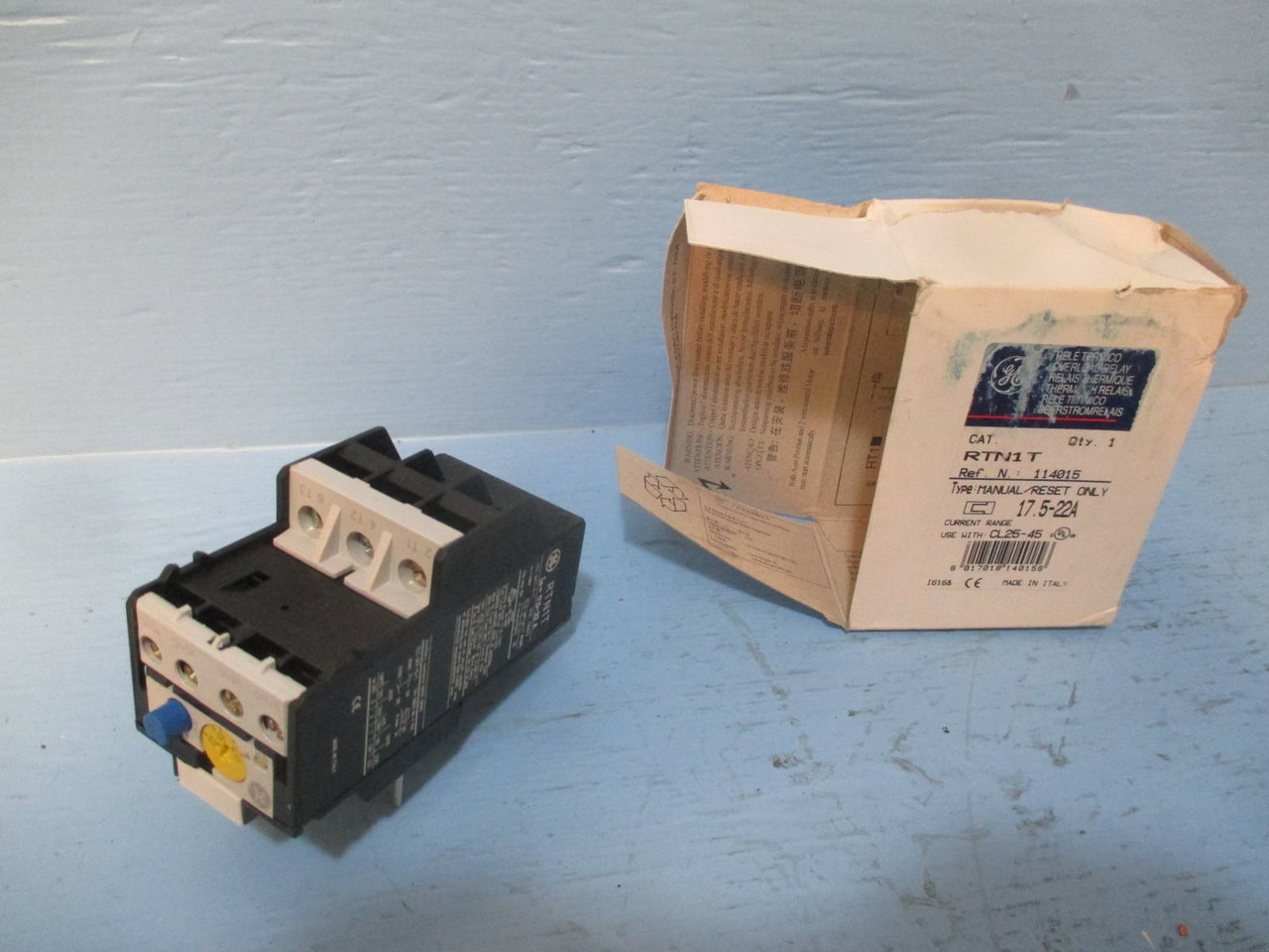 NEW GE RTN1T 17.5-22A Direct Mount Reset Overload Relay 17.5 - 22 Amp (LOT OF 5) (YY0343-68)