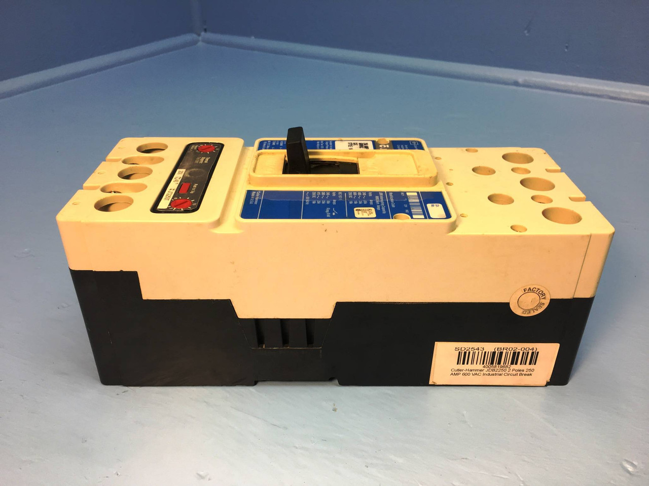 Cutler Hammer JDB2250 250A Circuit Breaker 250 Amp Trip Westinghouse 2 Pole HACR (EM1962-1)