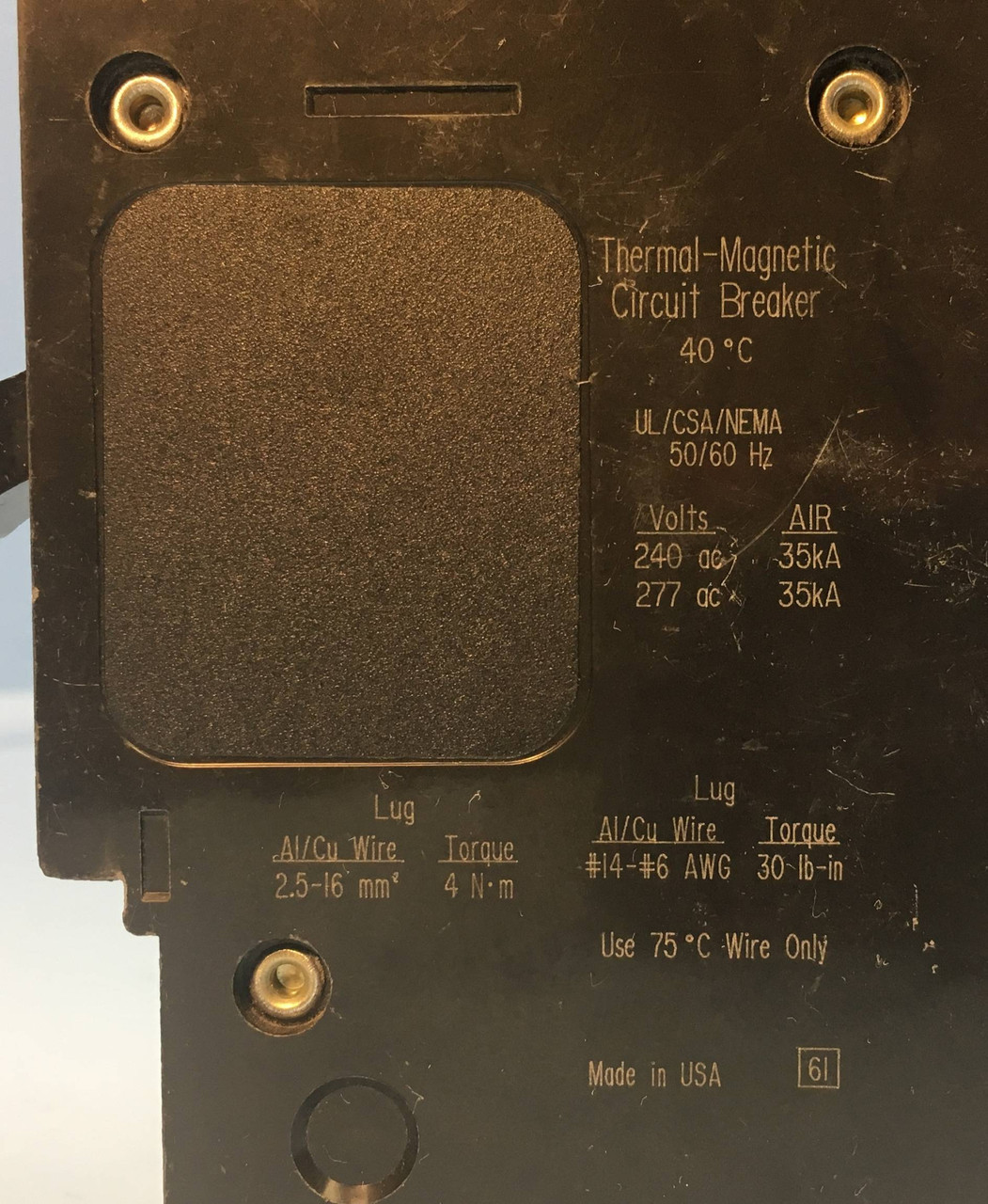 Lot of 5 Square D EGB14020 20A 1 Pole Circuit Breaker 277/240V 1 Pole 20 Amp 1P x5 (EM1973-36)