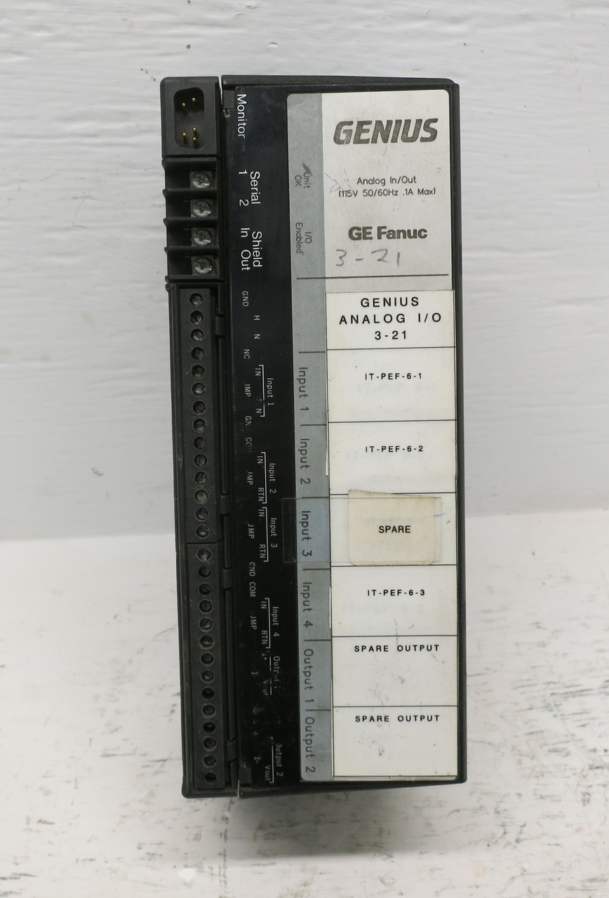 GE Fanuc IC660ELA100A Genius Analog In/Out PLC Module IC660ELA100-A Input Output (EBI1854-38)