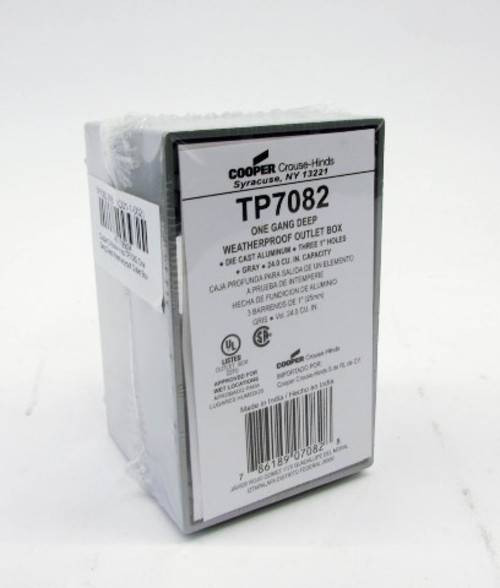 Image of Cooper Crouse Hinds TP7082 One Gang Deep Weatherproof Outlet Box NEW (LOT OF 25)