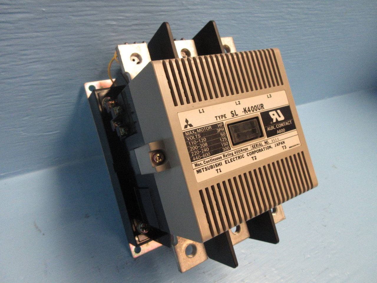 Mitsubishi SL-K400UR Motor Contactor 400 Amp 600V 300HP 200-240V Coil 3PH 400A (TK2586-1)