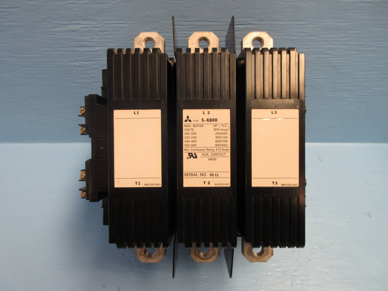 Mitsubishi S-K800 Motor Contactor 910 Amp 600V 600-HP 200-240V Coil 3PH 910A (TK2589-1)