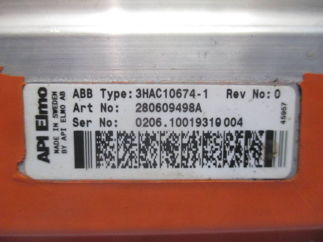 API Elmo 3HAC10674-1 AC Servo Motor ABB Robotics 3 HAC 10674 Rev 0 Tamagawa (DW0213-1)