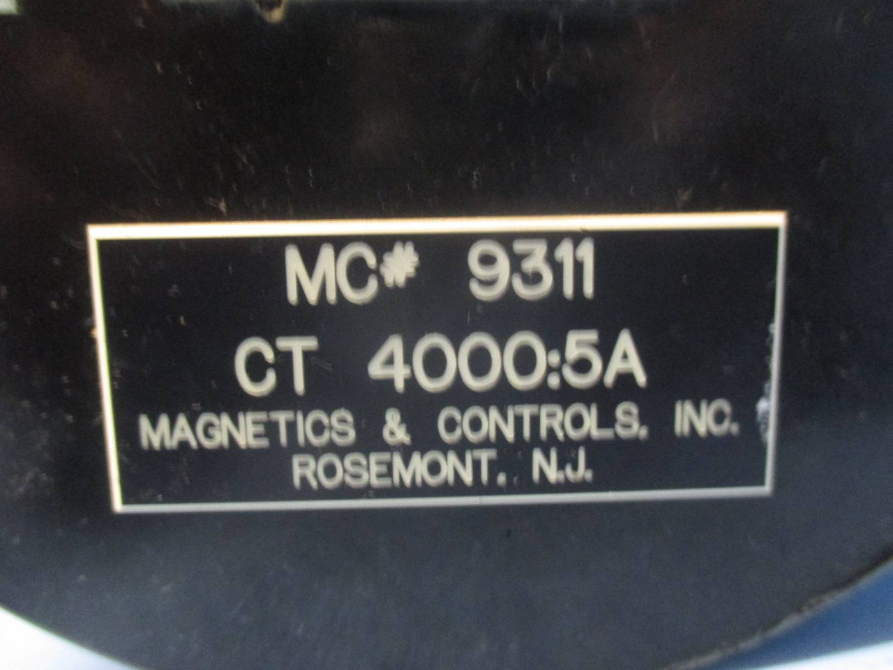 Magnetics and Controls MC# 9311 Current Transformer Ratio 4000:5A CT Magcon (DW0227-15)