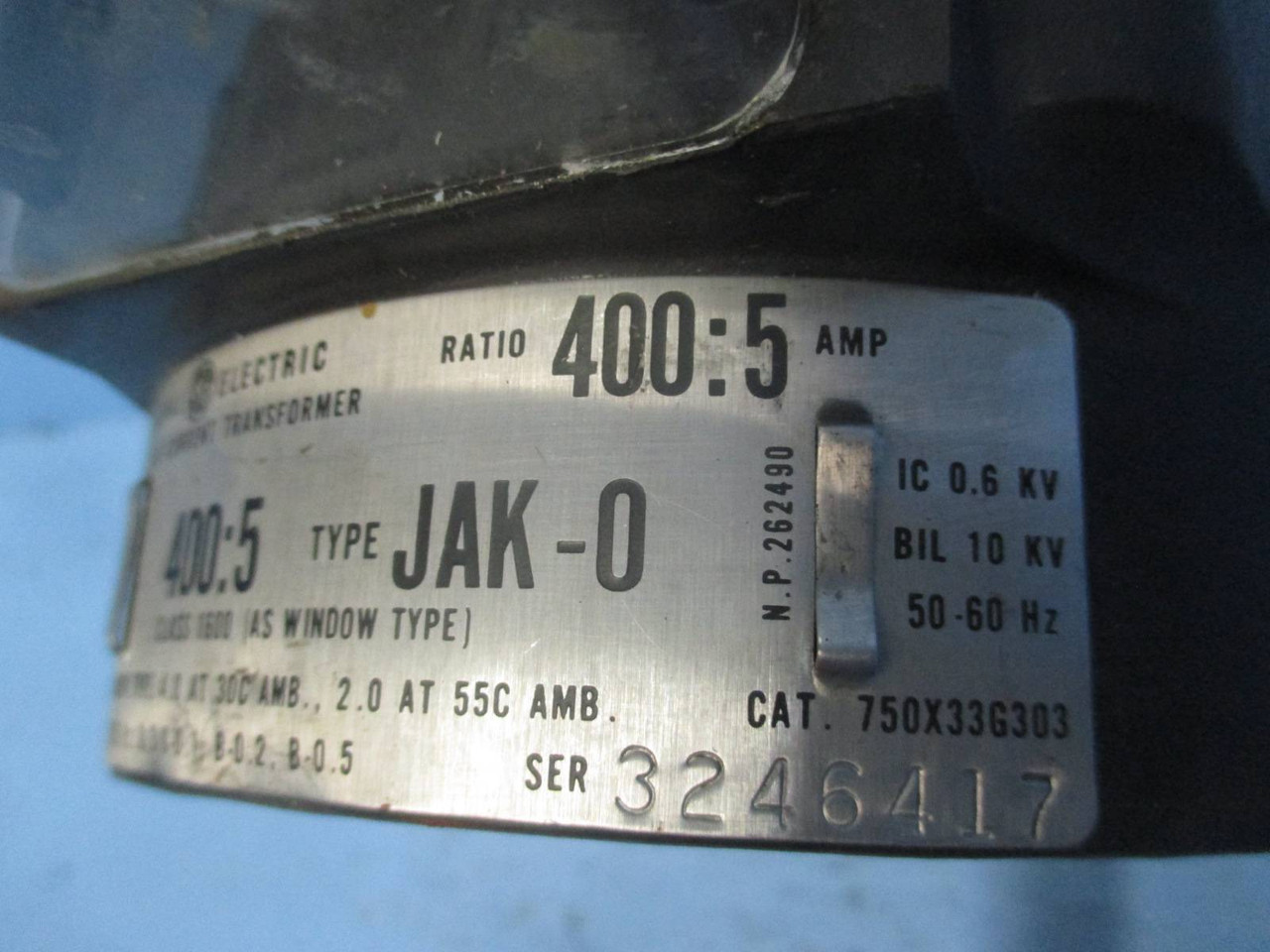GE 750X33G303 Current Transformer Type JAK-0 Ratio 400:5A CT General Electric (DW0245-1)