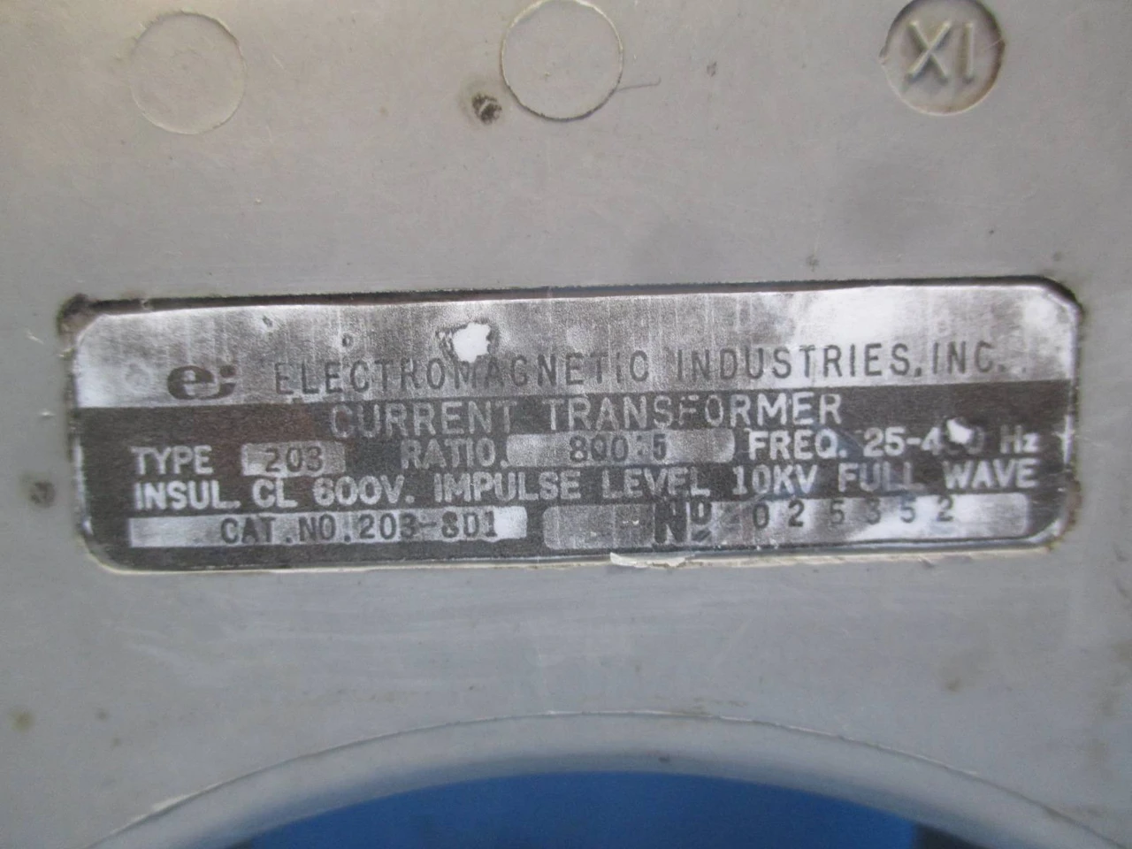 Electromagnetic Industries 203-801 Current Transformer Ratio 800:5 (DW0260-6)