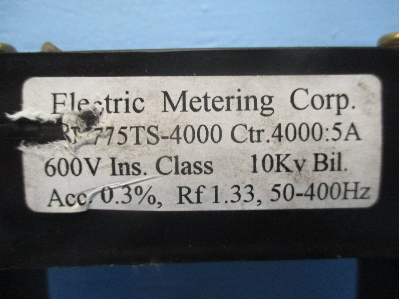 Electric Metering Corp RT3775TS-4000 Current Transformer Ratio 4000:5A CT (DW0282-3)