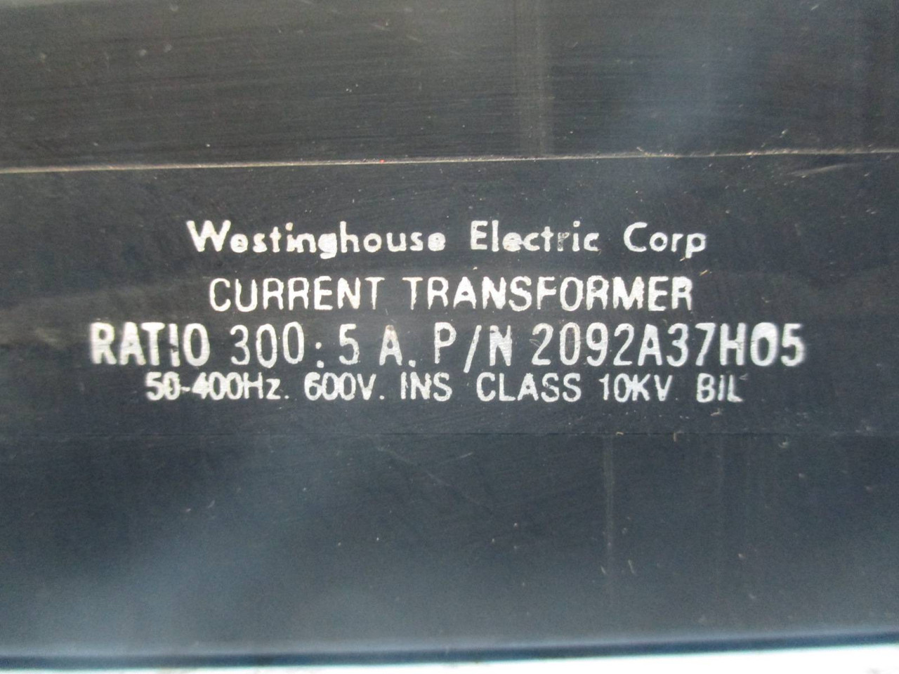 Westinghouse 2092A37H05 Current Transformer Ratio 300:5A CT ITI 3P81-301 (DW0280-2)