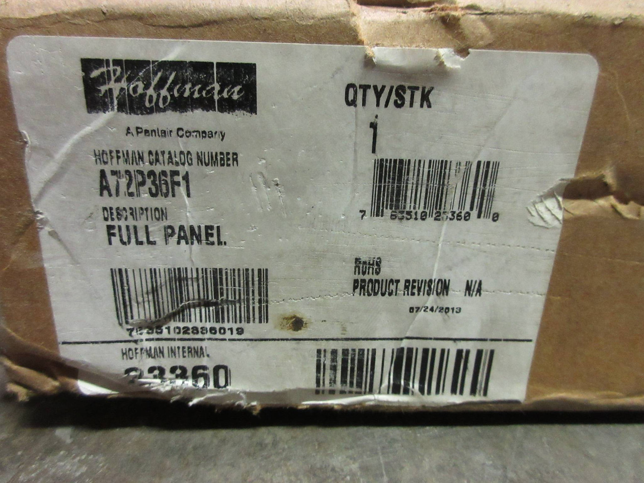 Hoffman A72P36F1 New in Box Enclosure White Steel Full Panel 60" x 32" 23360 NIB (TK2693-1)