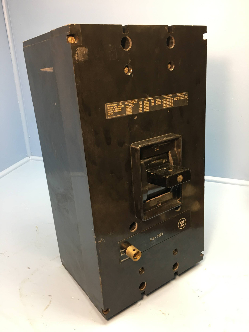 Image of CH Westinghouse SCB32000F SCB-2000 2000A Circuit Breaker 2000 Amp No Trip Button