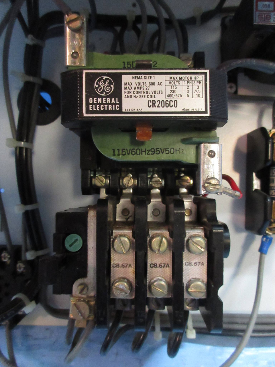 GE Powell Size 1 Starter 25 Amp Breaker 12" Motor Control Center MCC Bucket 7700 (TK2743-9)