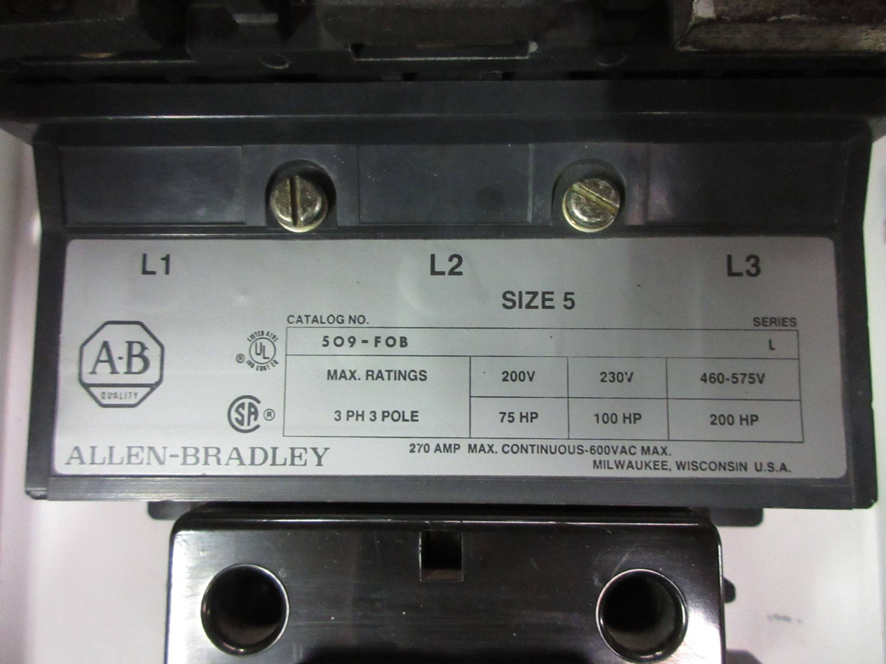 GE Powell Size 5 Starter w 400A Breaker 36" Motor Control Center MCC Bucket 7700 (TK2755-1)