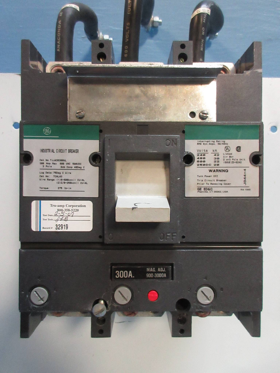 GE Powell 300A Breaker Type 24" Motor Control Center MCC Main Feeder Bucket 7700 (TK2756-1)