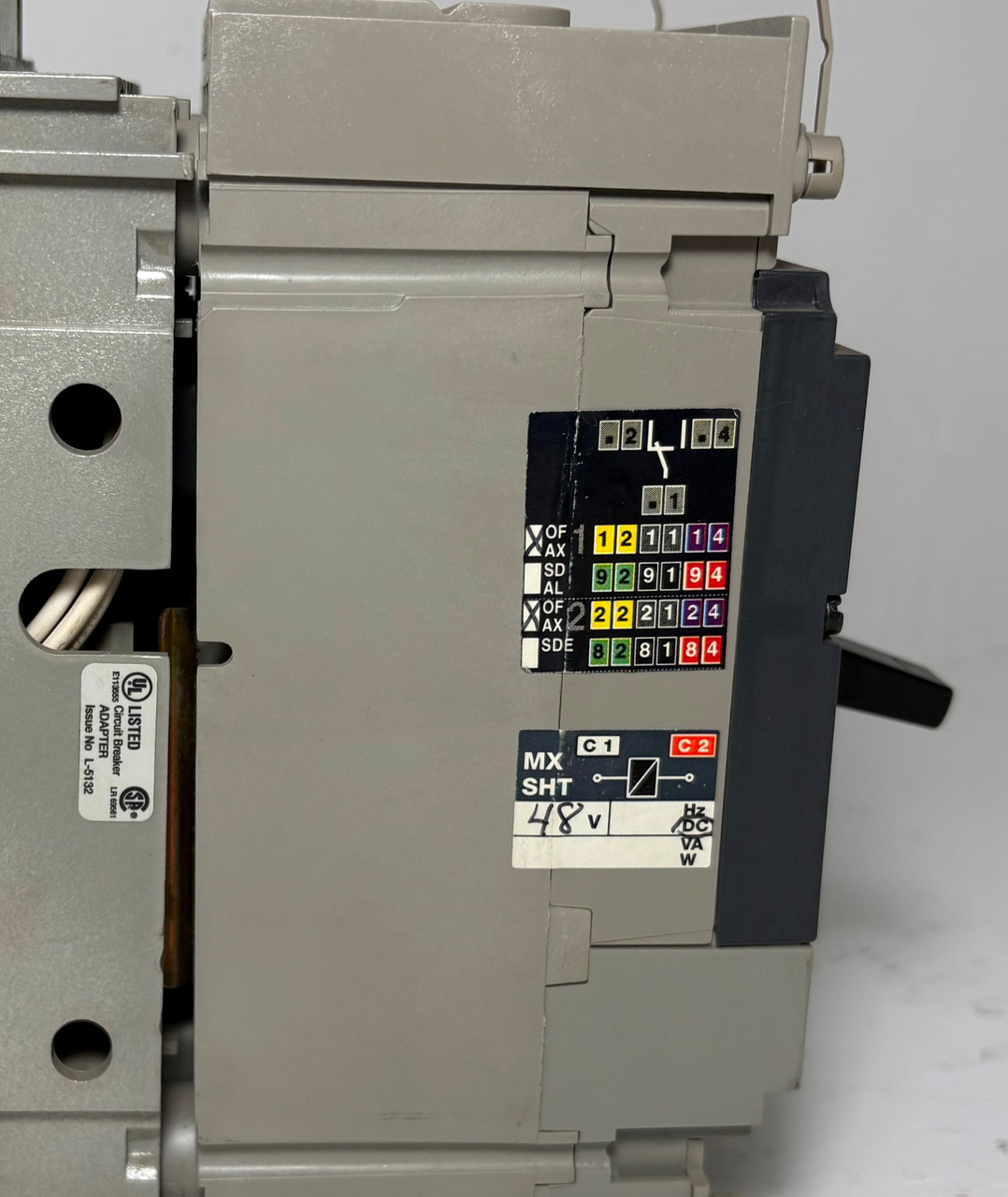 Merlin Gerin NSF250A 250A Molded Case Switch w/ Adapter & 48 VDC Shunt NSF250 A (EM2084-22)