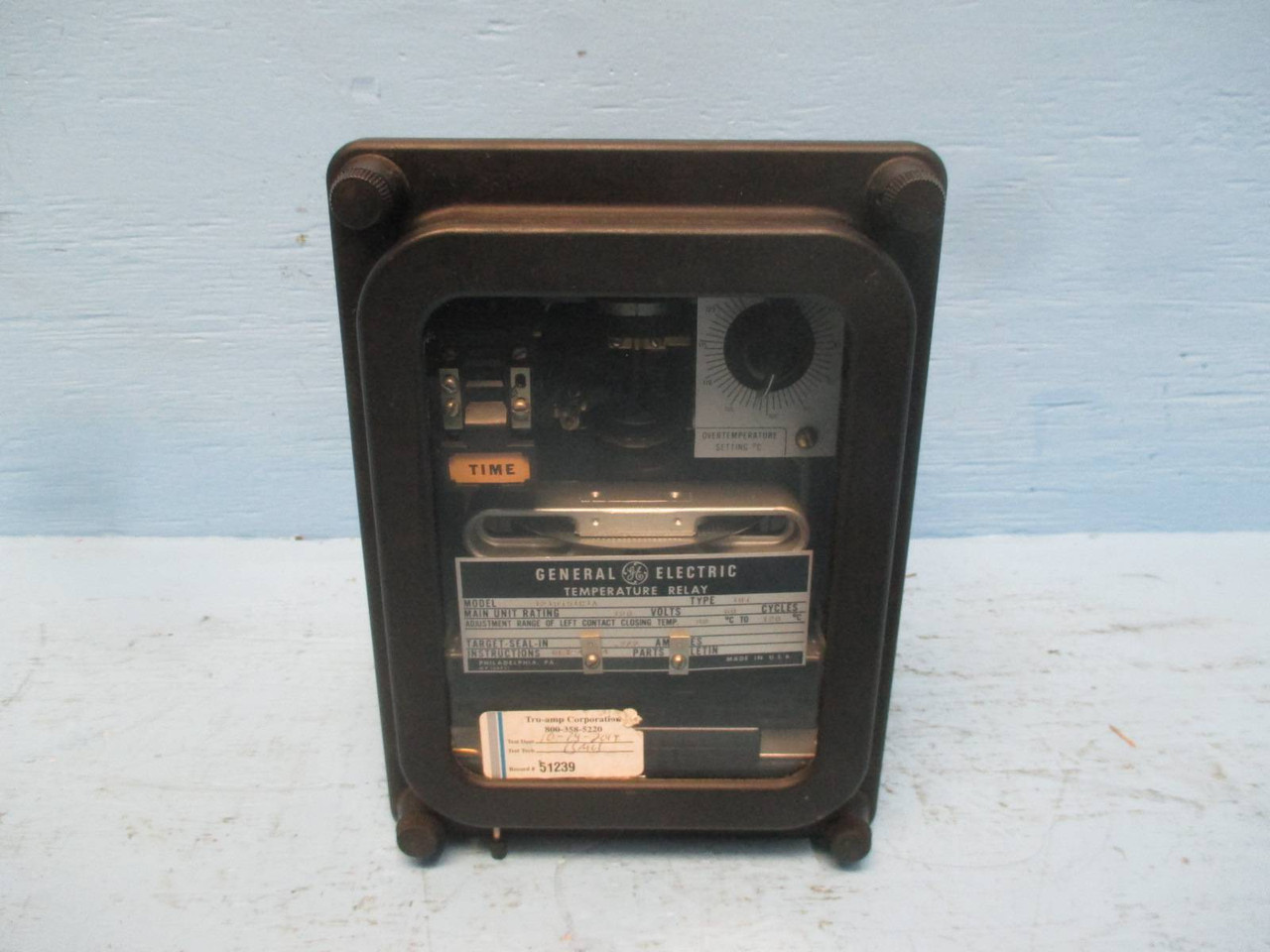 General Electric 12IRT51C1A Temperature Relay Type IRT GE 12 IRT 51C1A 120V (DW0360-2)