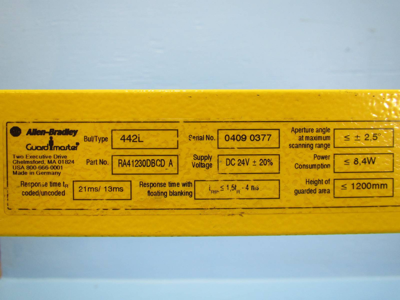 Allen Bradley GuardMaster 442L-RA41230DBCD_A Light Curtain 1200 mm  442LRA41230 (NP1760-22)
