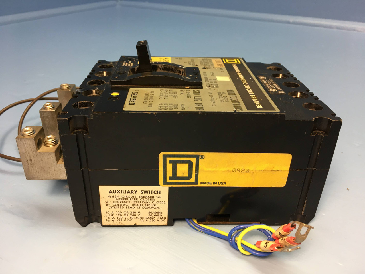 Square D FHL3610016DC1684 100A DC Circuit Breaker w/ Aux & UVR 500V 3P 100 Amp (EM2120-1)