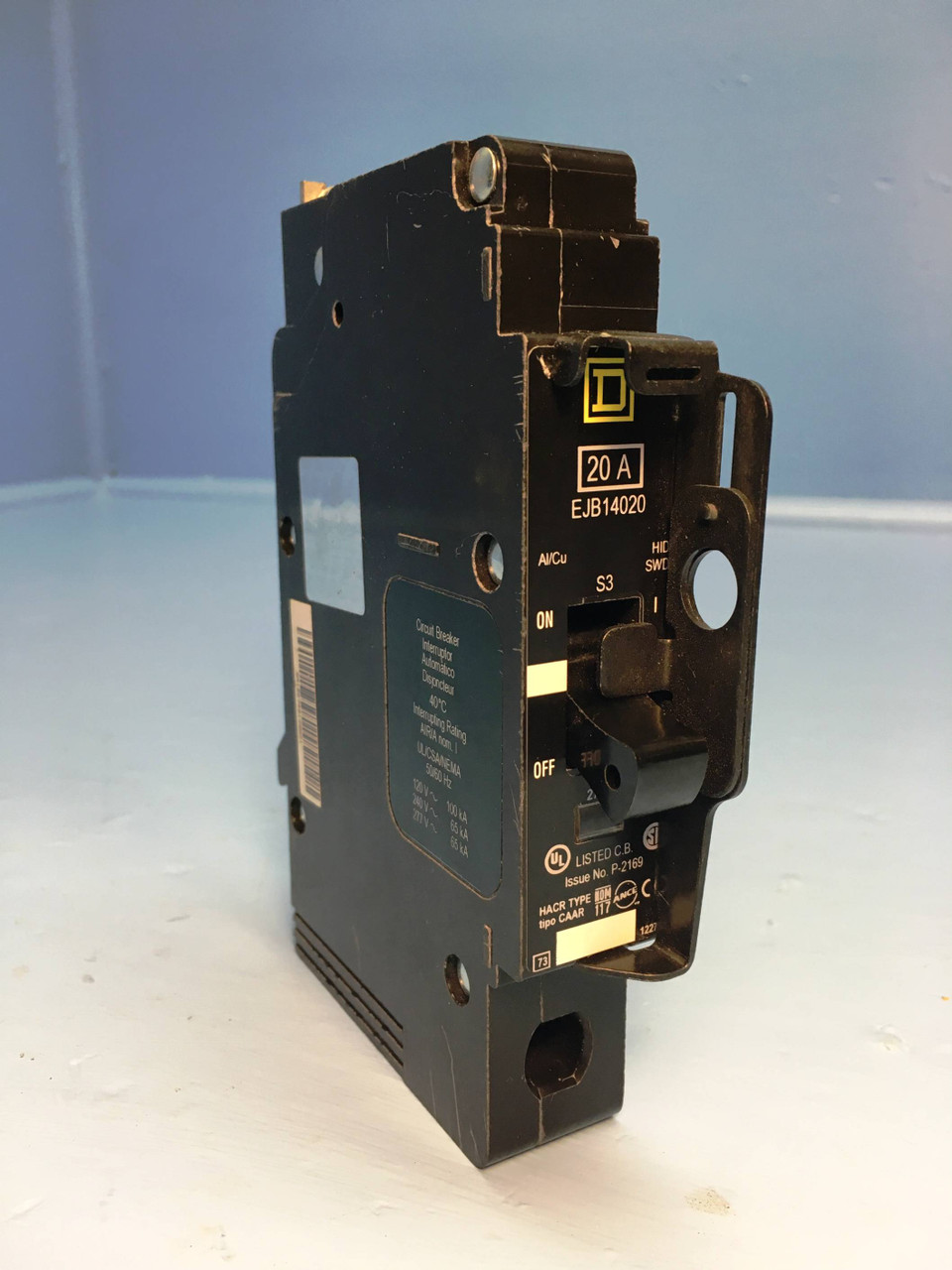 Square D EJB14020 20A Circuit Breaker 277/240V 1 Pole EJB-14020 SqD 20 Amp HACR (EM2143-3)