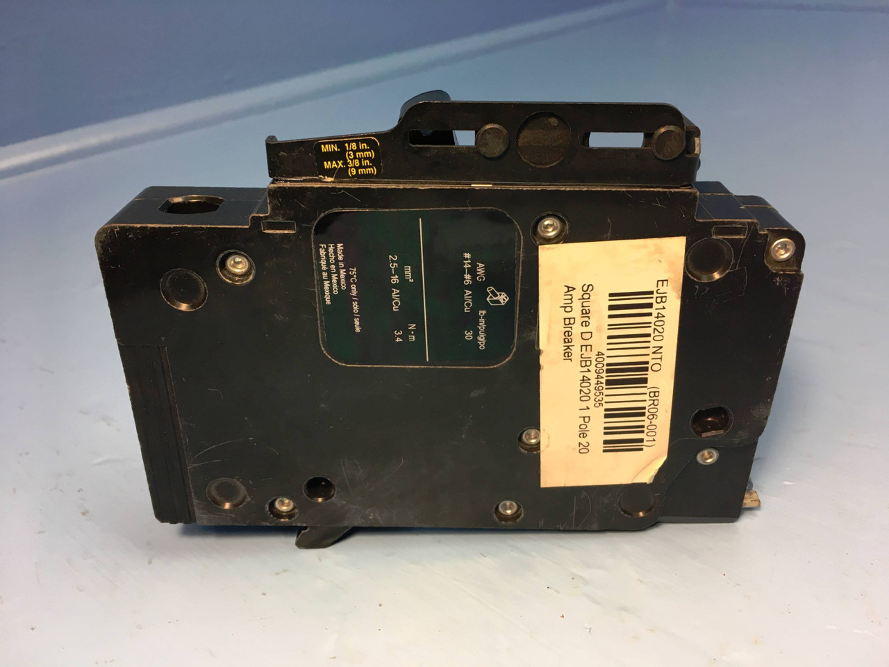 Square D EJB14020 20A Circuit Breaker 277/240V 1 Pole EJB-14020 SqD 20 Amp HACR (EM2143-3)
