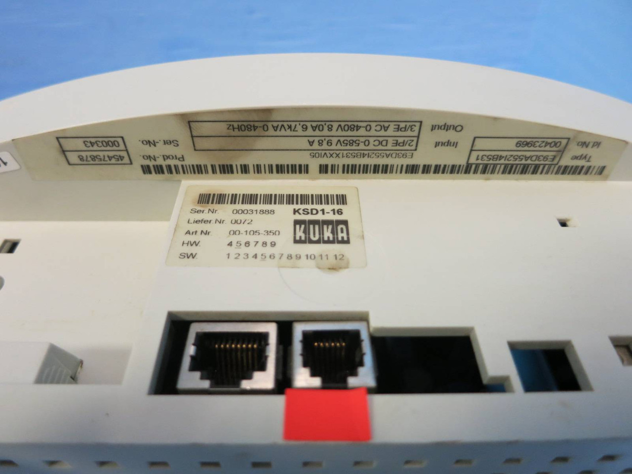 Kuka KSD1-16 Type E93DA552I4B531 Id No 00423969 Servo Drive Controller PLC Robot (PM2674-100)