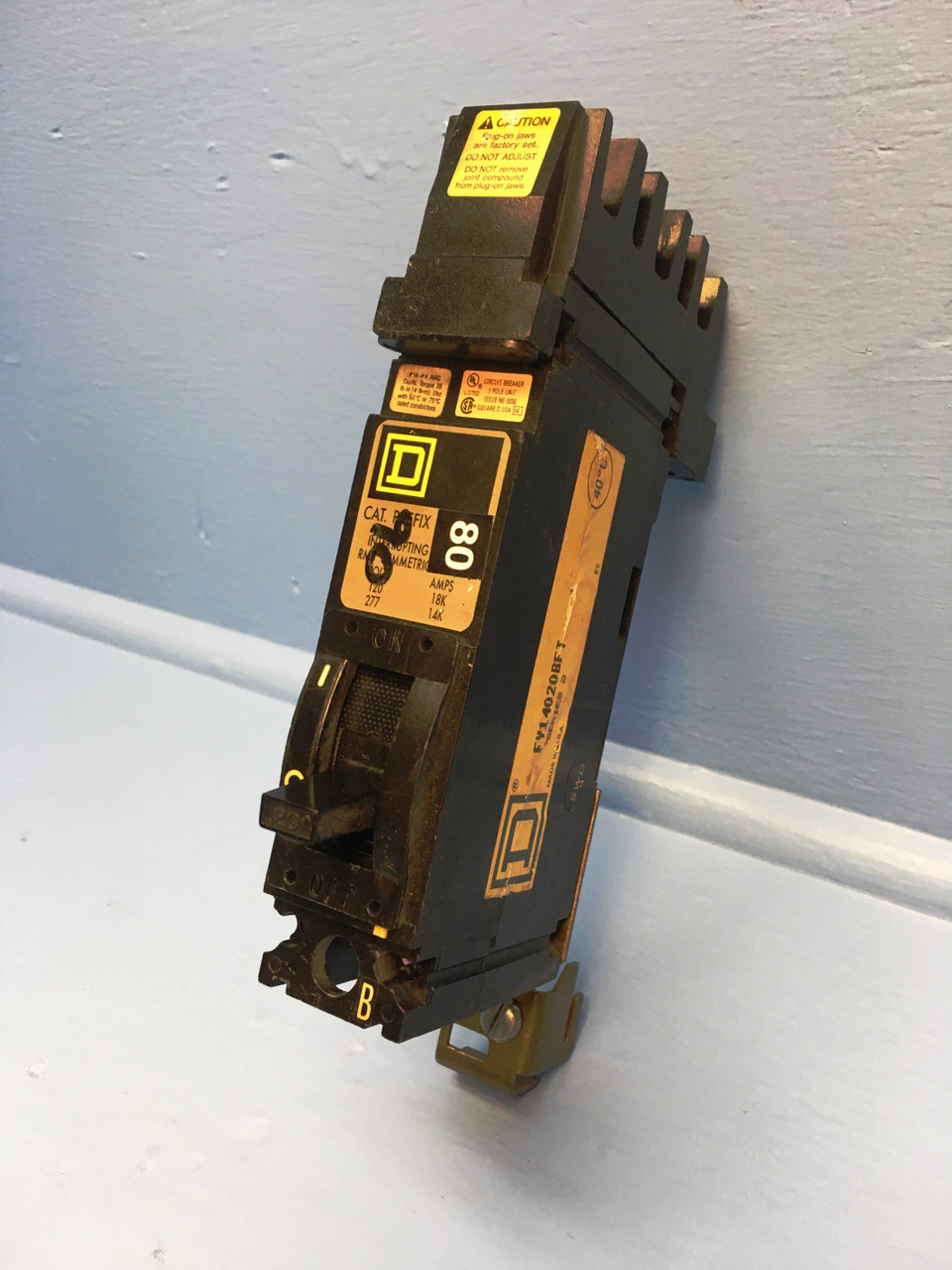 Square D I-Line FY14020BFT 20A Circuit Breaker Thick 277V 1 Pole 20 Amp FY14020B (EM2162-6)