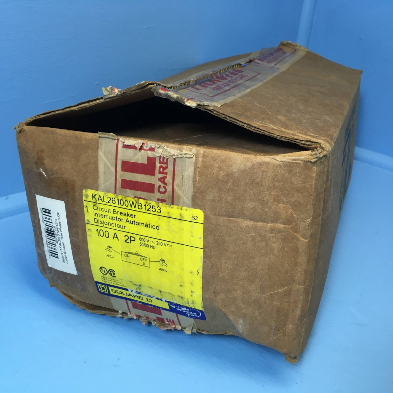 NEW Square D KAL26100WB1253 100A Circuit Breaker Green w Aux & Alarm 100 Amp NIB (EM2178-1)