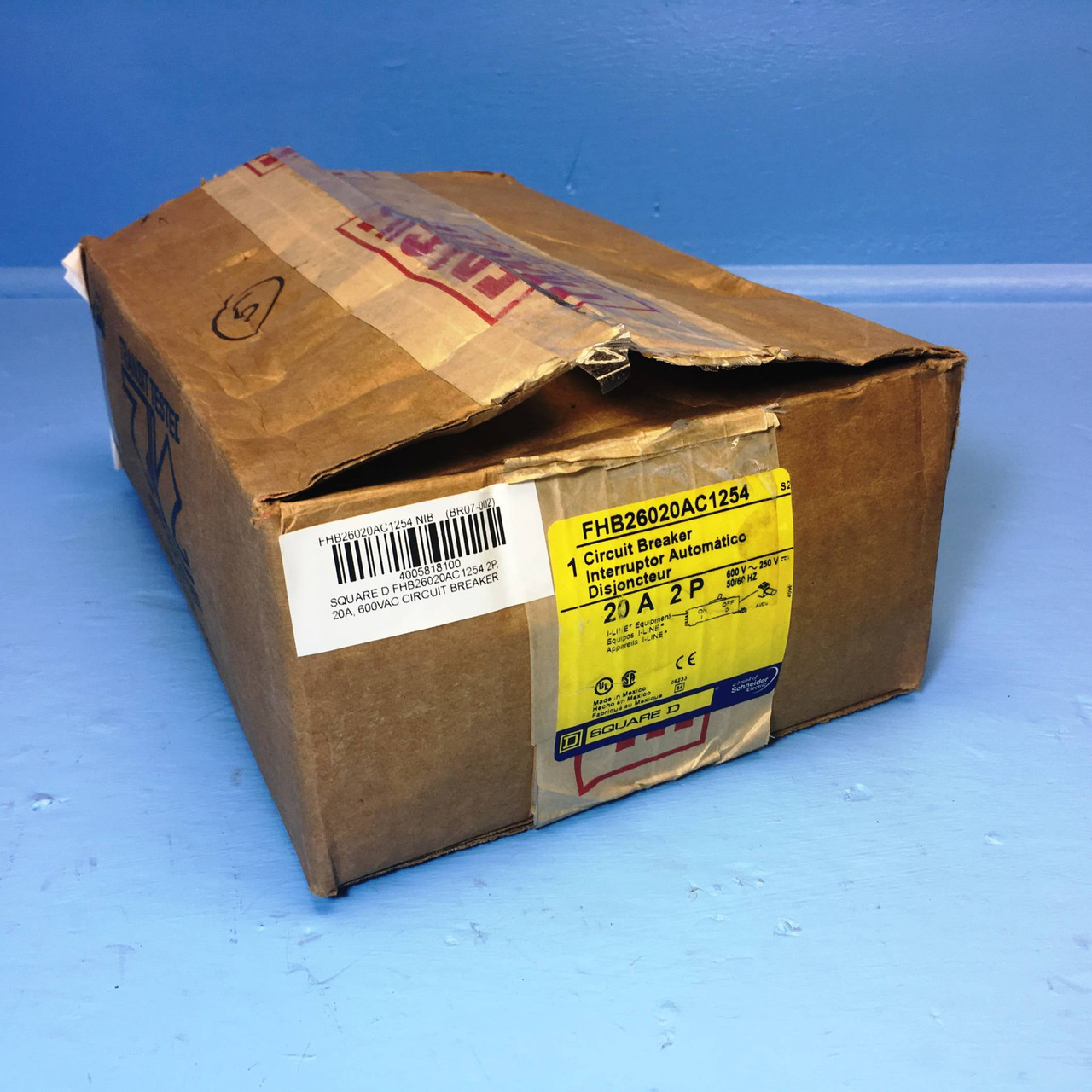 NEW Square D I-Line FHB26020AC1254 20A Circuit Breaker Green FAB S2 20 Amp NIB (EM2230-1)