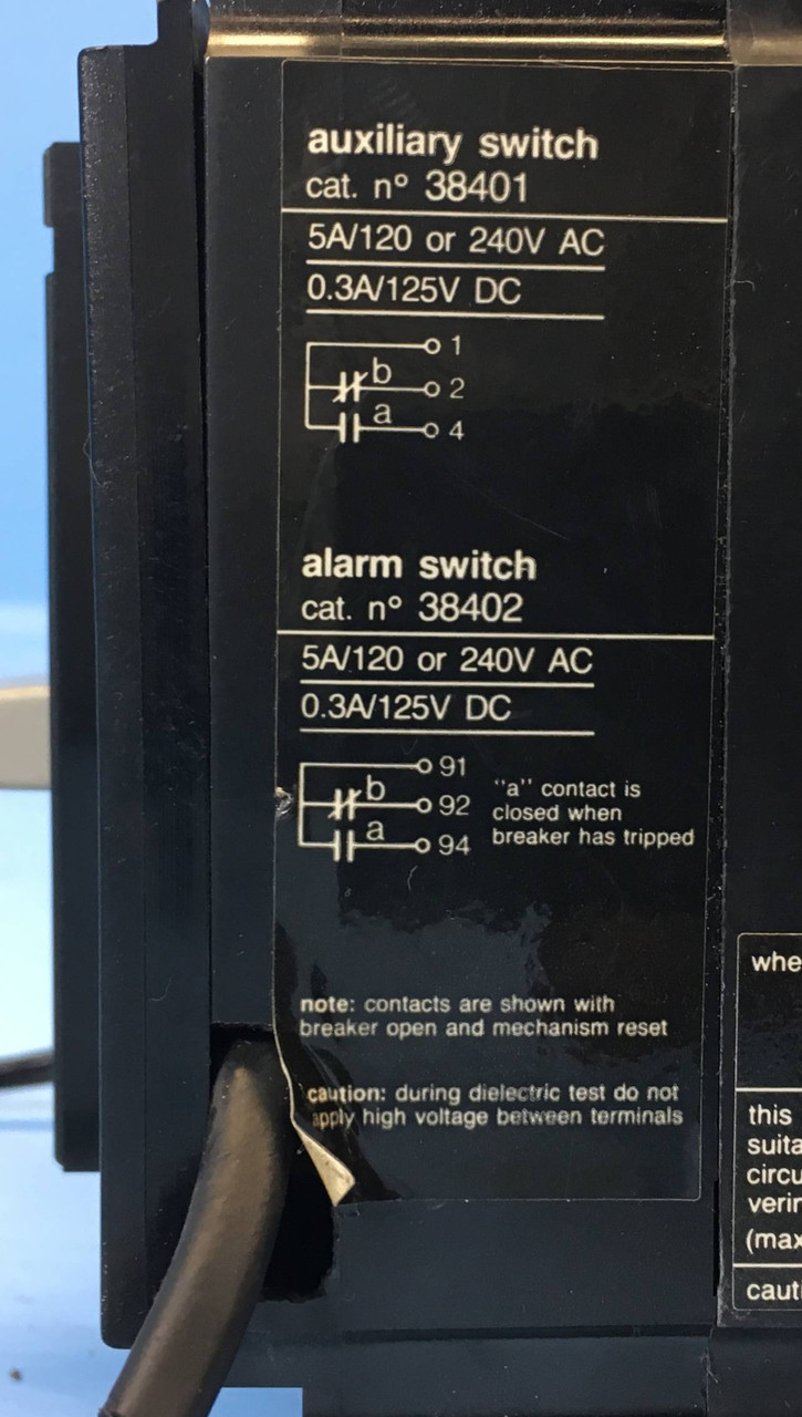 Merlin Gerin CE 104NA 38083 100A Molded Case Switch Shunt & Aux CE104NA 100 Amp (EM2259-6)
