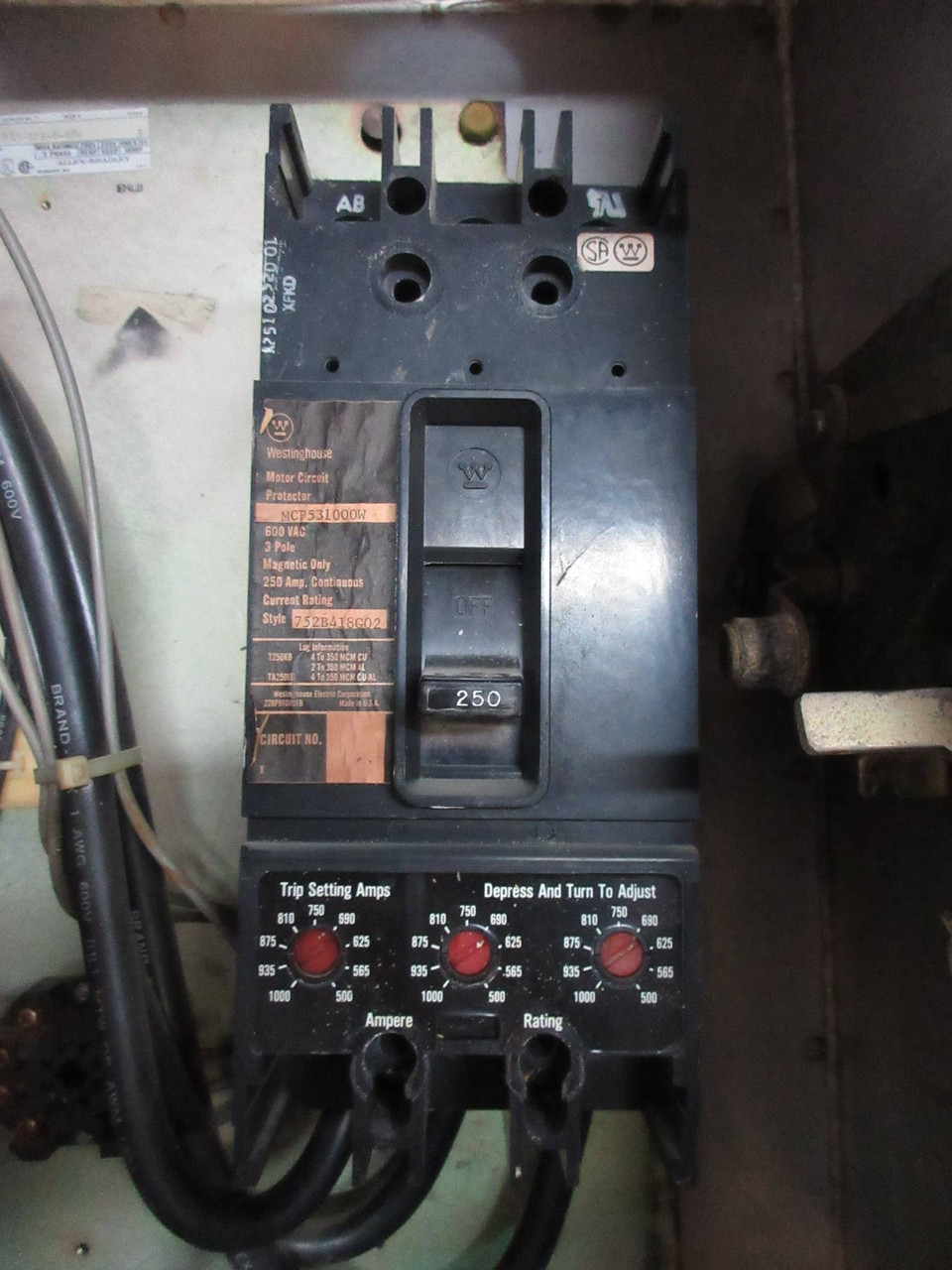 Allen Bradley Stainless Size 4 Starter 250 Amp Breaker Combination Combo Box SS (TK2970-1)