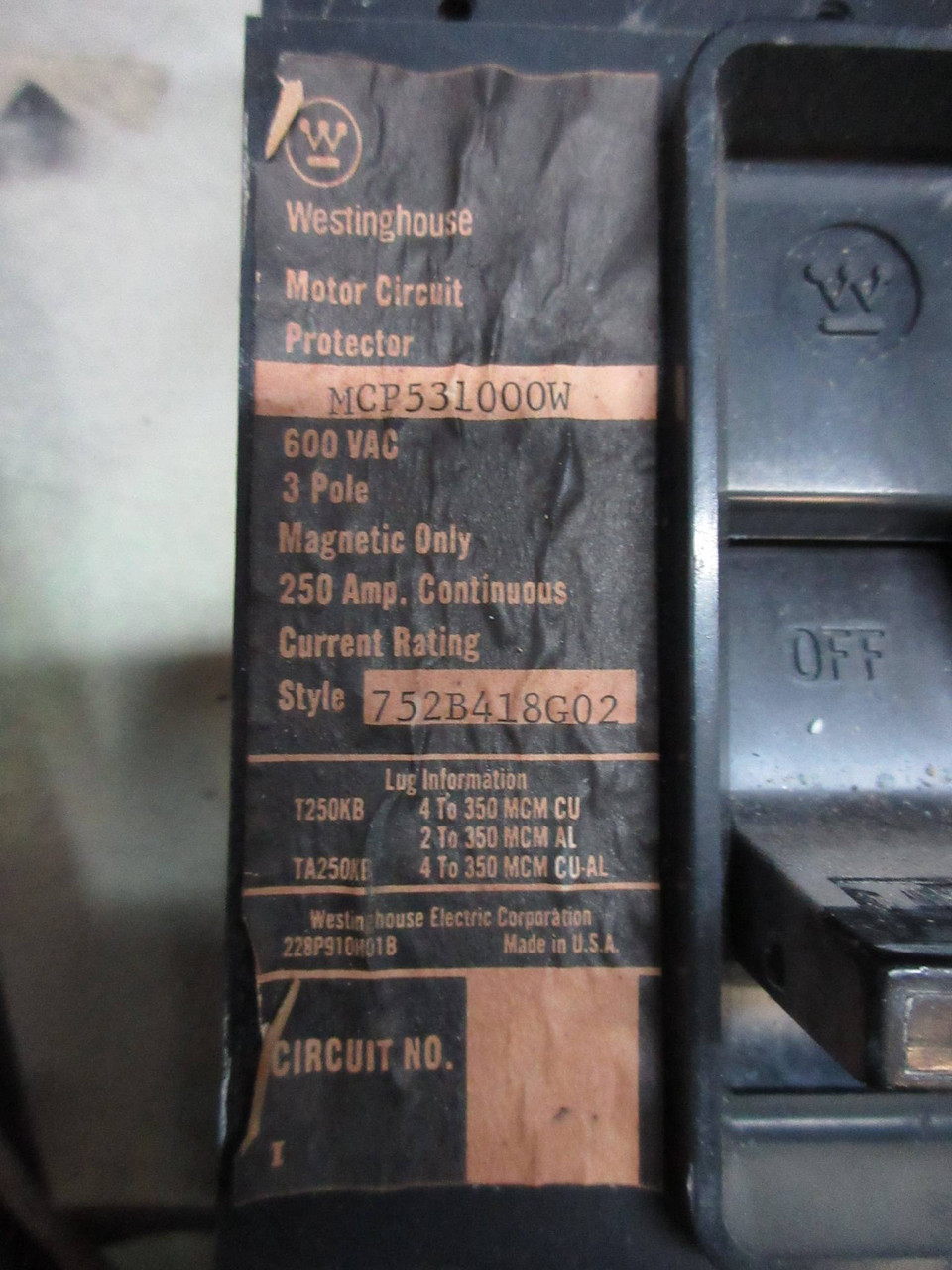 Allen Bradley Stainless Size 4 Starter 250 Amp Breaker Combination Combo Box SS (TK2970-1)