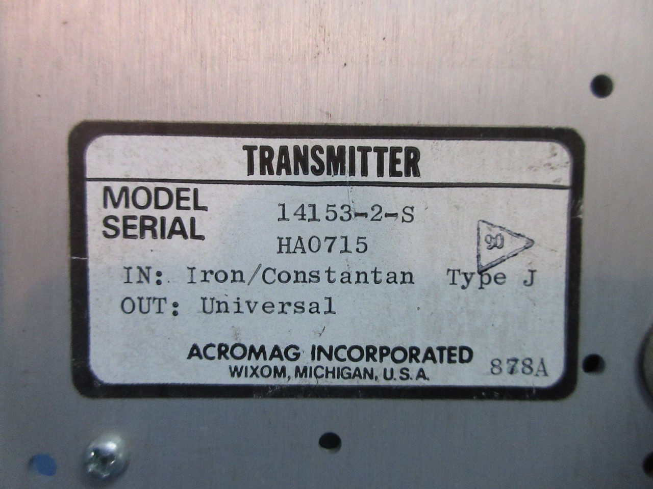 Acromag 14153-2-S Type J Transmitter In - Iron / Constant Out - Universal (TK3036-6)