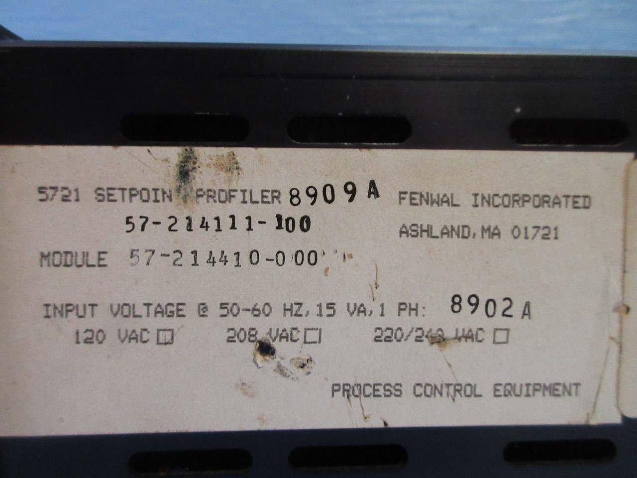 Fenwal 5721 Setpoint Profiler 57-214410-000 Process Control Equipment (TK3041-1)