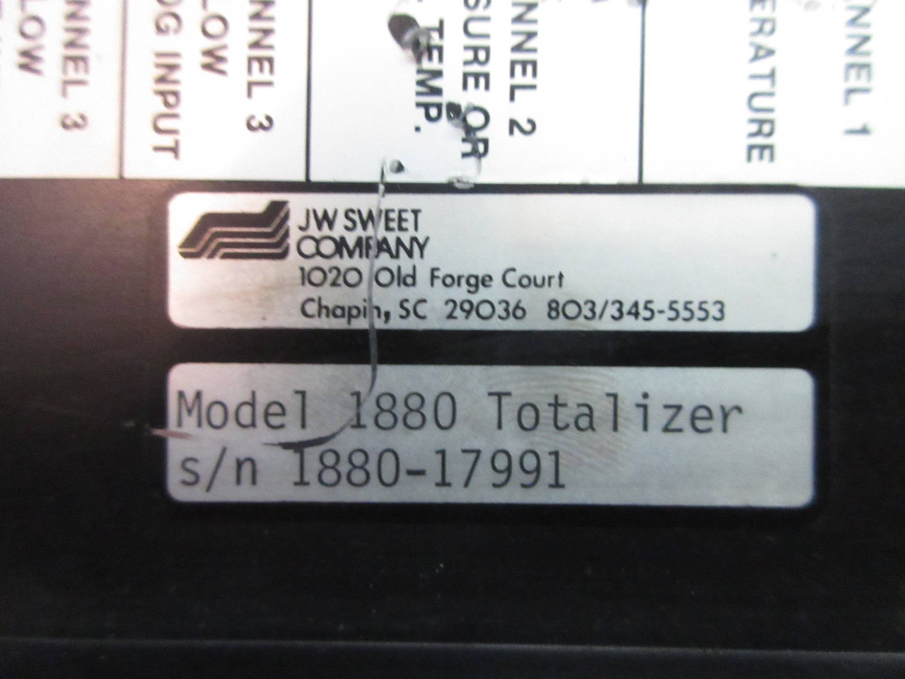 Flowmeters Model 1880 Totalizer Screen and Keypad (TK3039-2)