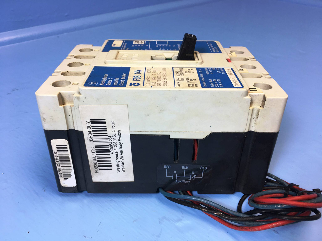Cutler Hammer FDB3015L 15A Circuit Breaker Matte w/ Aux FDB3015 3P Westinghouse (EM2335-4)