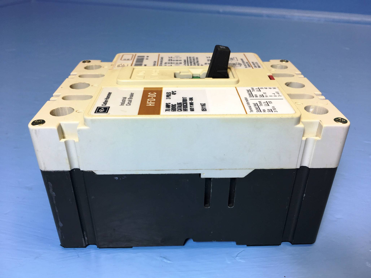 Cutler Hammer HFDDC3070D17 70A DC Circuit Breaker 3P HFD-DC Westinghouse 70 Amp (EM2352-2)
