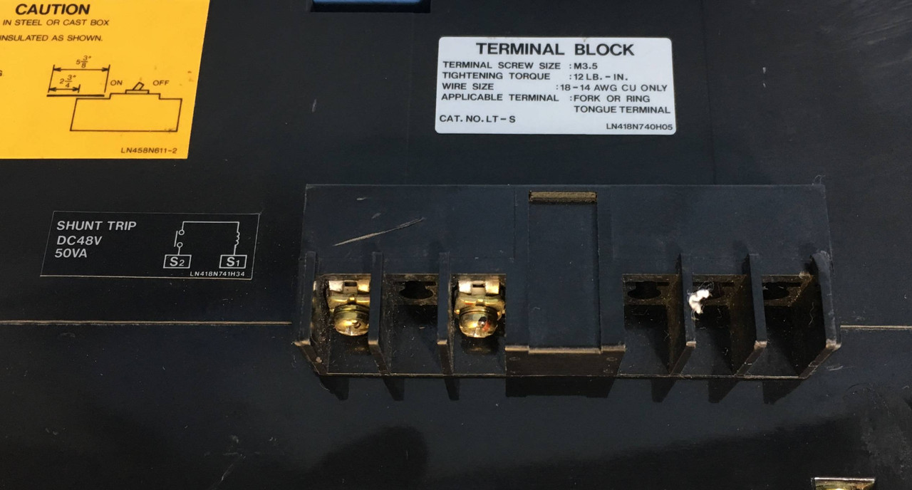 Mitsubishi NF-SK3350 350A No-Fuse Circuit Breaker w Aux & Shunt NFSK3350 350 Amp (EM2368-1)