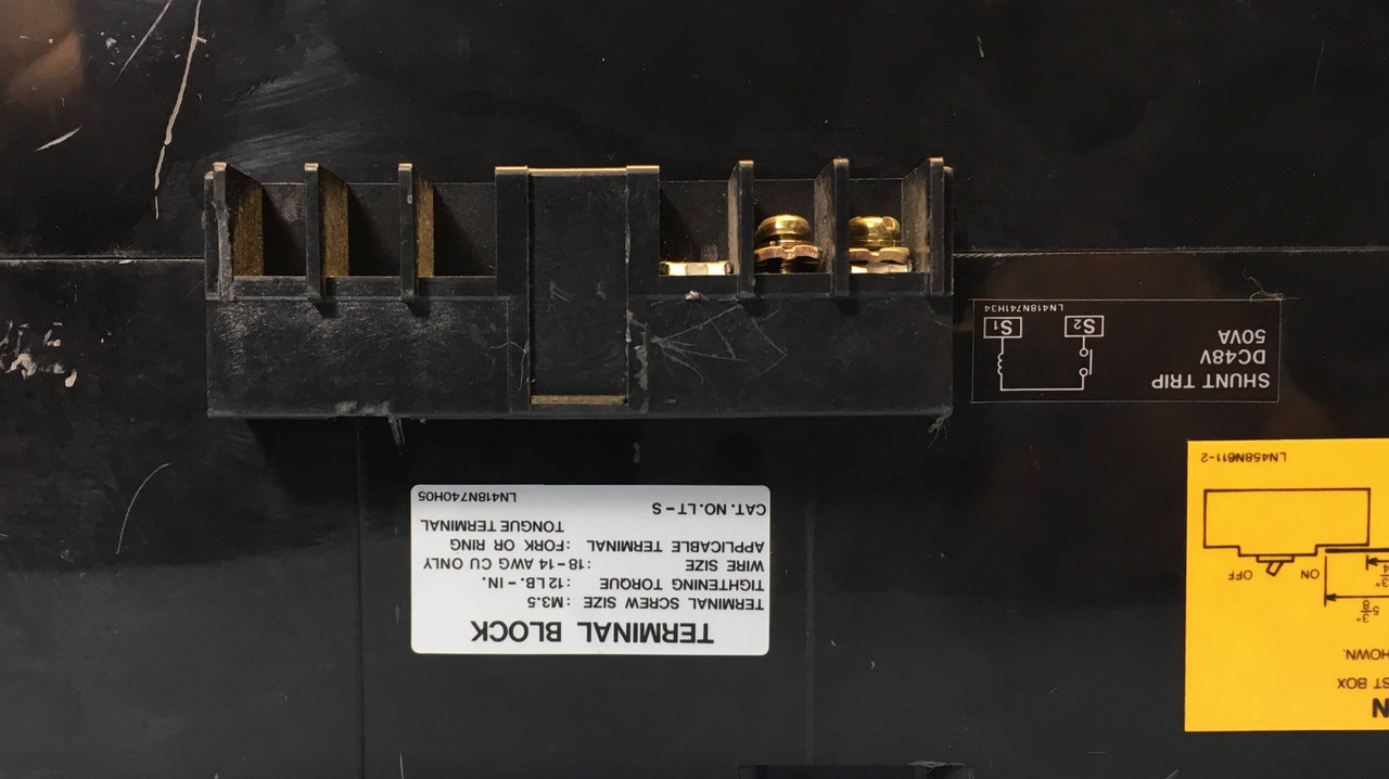Mitsubishi NF-SL3600 600A Circuit Breaker w/ Aux & Shunt NF-SL NFSL3600 600 Amp (EM2370-1)
